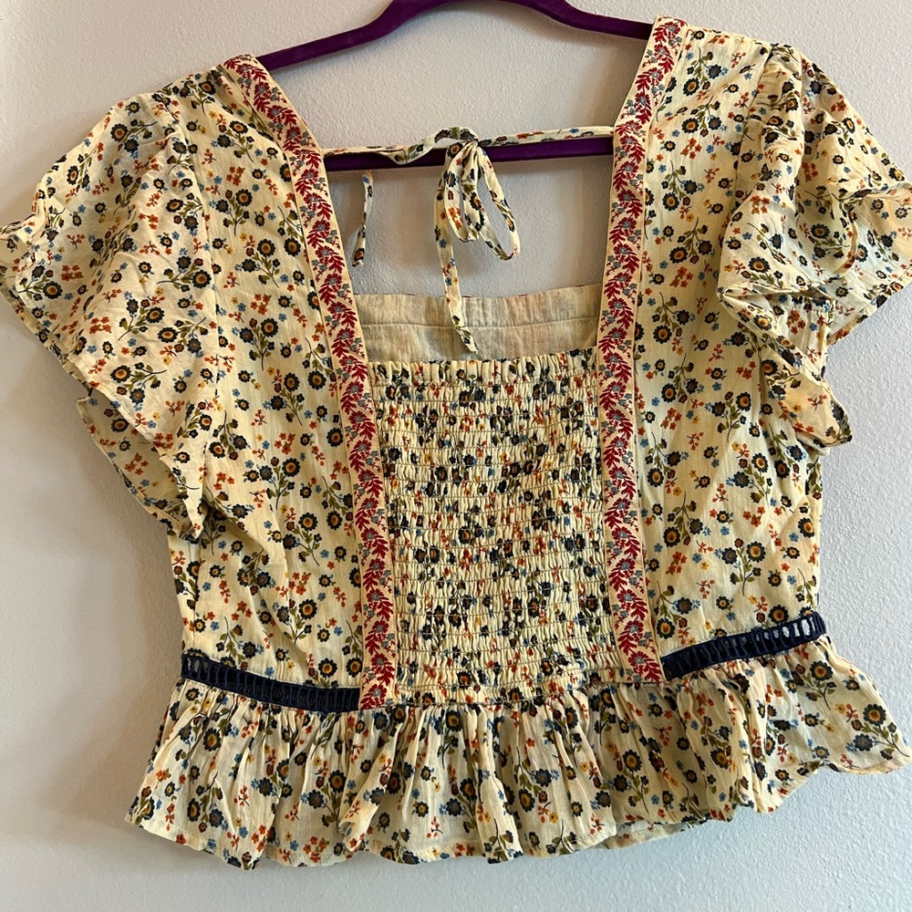 Floral Patchwork Square Neck Top - image 3